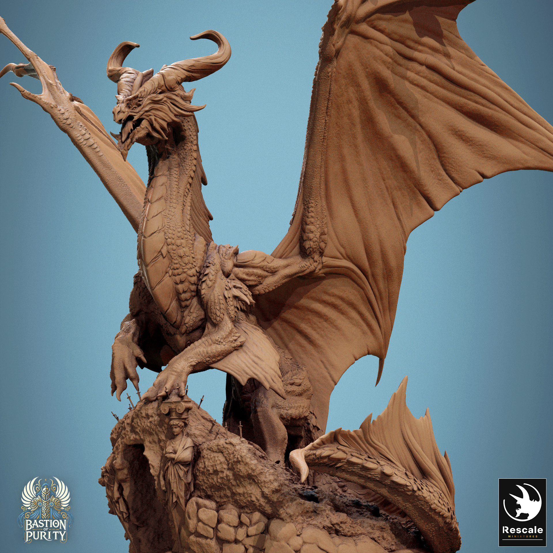 Legendary Metallic Bronze Dragon Stand Door